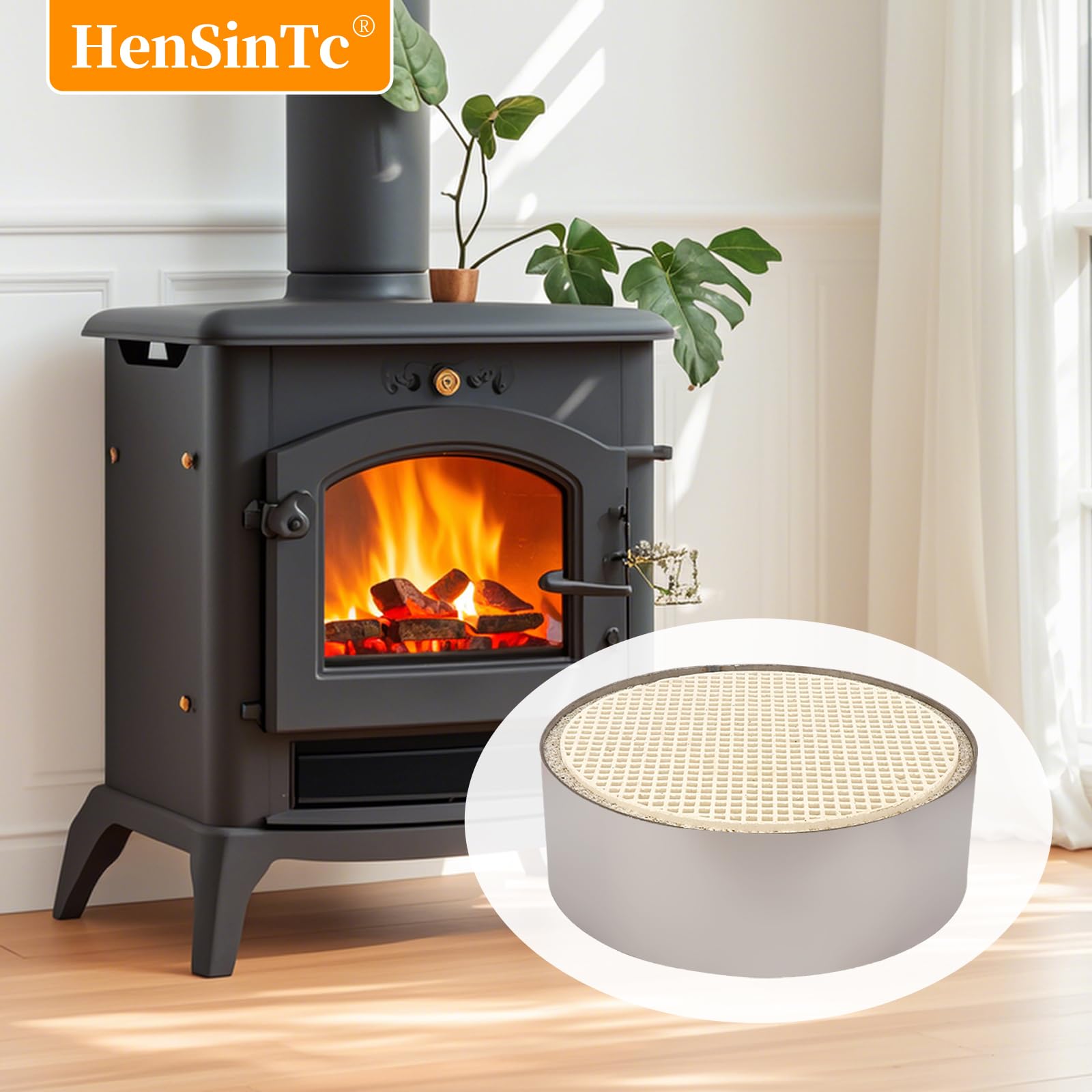 Amazon.co.jp: 薪ストーブ 触媒燃焼器、15.2 cm x 5.1 cm (14.8 cmx5